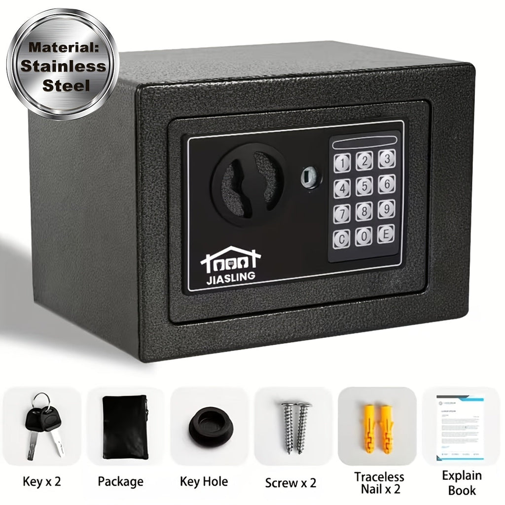 Fireproof Home Safe with Digital Keypad, Keys & Passcode Lock – Includes Fireproof Money Bag, Sensor Light & Adjustable Shelf for Home Office Business Money Valuables
