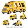 5-in-1 Engineering Vehicle Toy Set for Kids Ages 2+ - Friction Power Construction Trucks Playset with Transport Vehicle, Toddler Boys Gift for Birthday Christmas, Random Accessory Colors