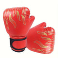 Kids Boxing Gloves for Boys & Girls – Flame Design Youth Training Gloves for Punching Bag, Kickboxing, MMA, Sparring & Thai Boxing, Beginner Junior Sports Gift (Flame Red / Flame Blue)