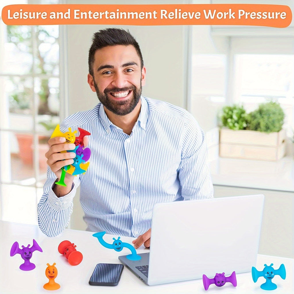 25pcs Little Bee Sensory Building Blocks Warm Water Shape Recovery Toy Brightly Colored Squeeze Deform & Restore Fidget Toy for Kids Ages 3+ Travel Party Favor Christmas Halloween Easter Gift