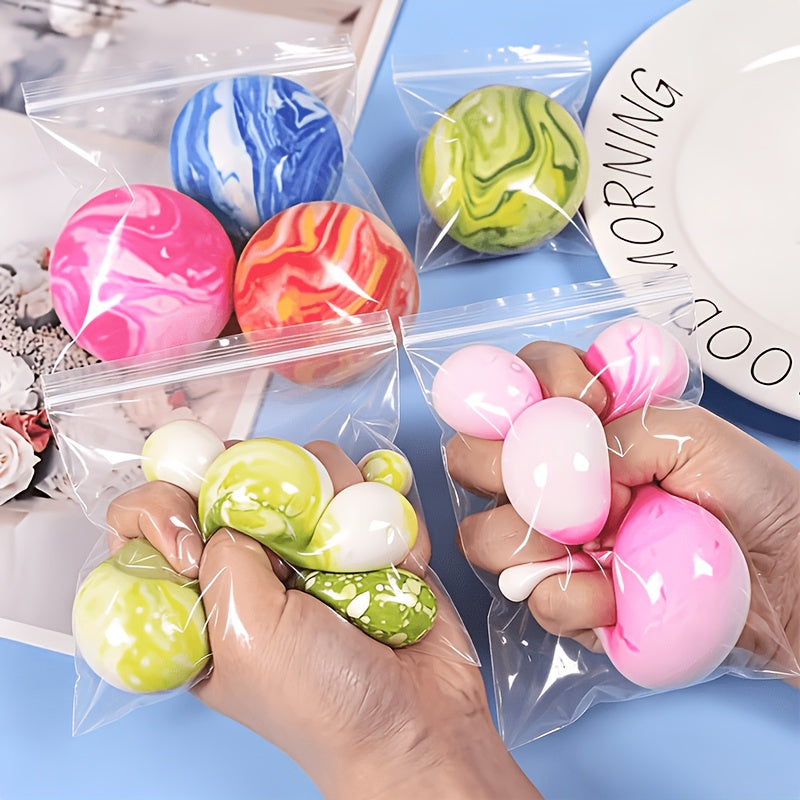 Giant Squeeze Stress Ball Toys 3 Pack - Slow Rising Rhyolite Texture Sensory Squishy Balls for Kids & Adults, Anxiety Relief Fidget Toy, Party Favors, Birthday Gifts, Classroom Prizes, Holiday Gifts (Random Colors)