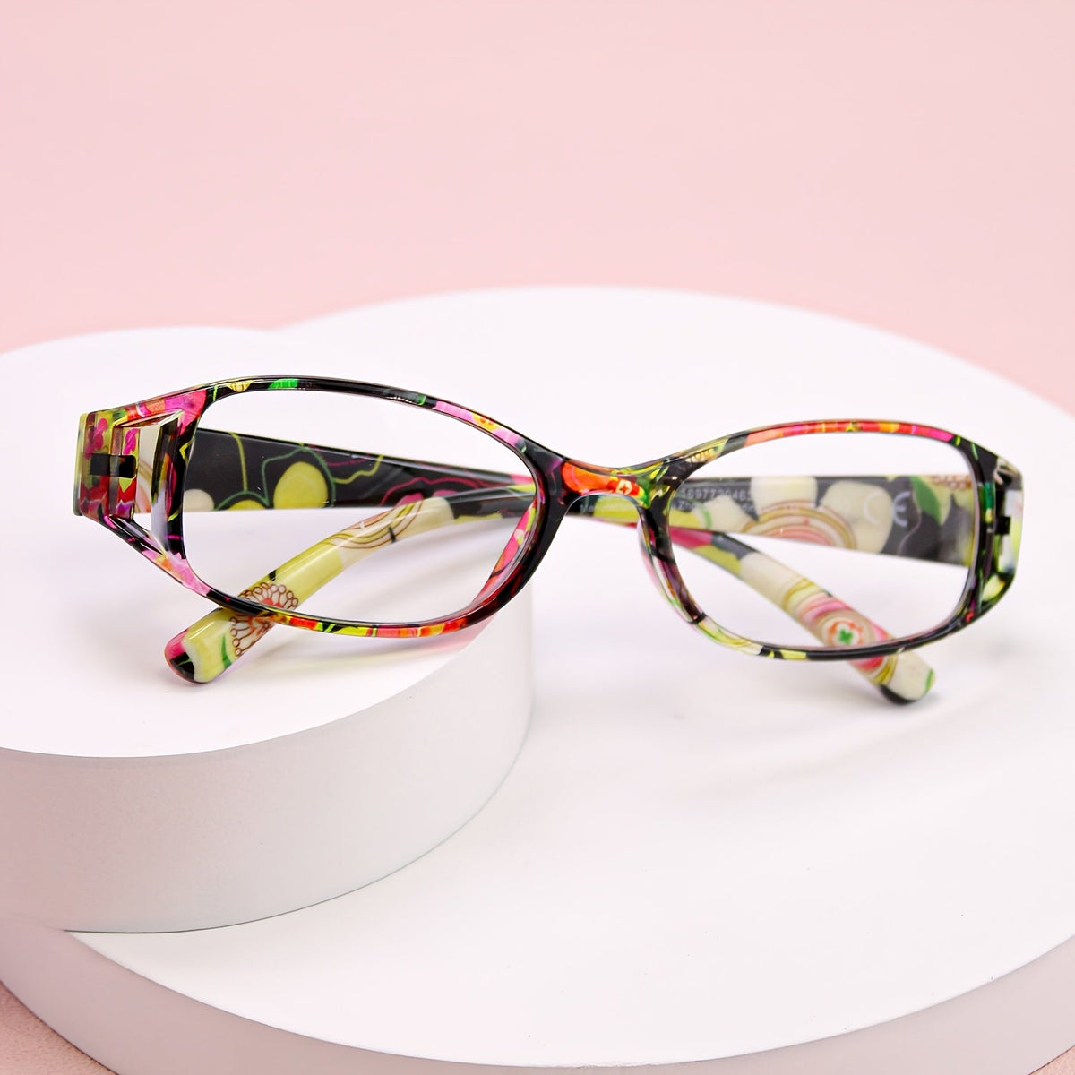 9 Pack Vintage Floral Square Frame Reading Glasses for Women, Lightweight Stylish Readers with Flower-Embellished Frames for Office & Everyday Use, Perfect Gift Set