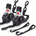 Retractable Ratchet Tie Down Straps 4-Pack Heavy Duty Self-Retracting – 2pcs 10 Ft Auto Cargo Straps for Truck, Trailer, Motorcycle, Moving & Appliances Securing