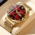 Unisex Stainless Steel Quartz Watch – Rhinestone Accents, IPX7 Waterproof, HD Dial with Date Display, Gold & Silver Tones, Elegant Fashion Wristwatch for Women & Men