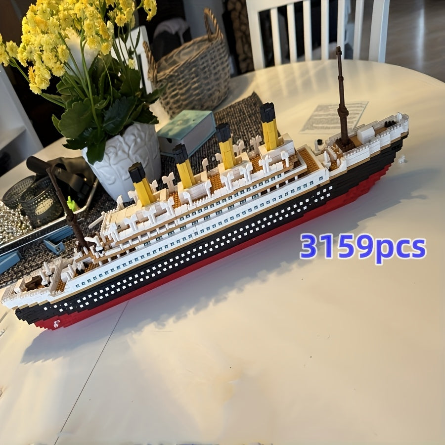 3159pcs Titanic Building Block Set - Collectible Ship Model Kit for Adults & Teens, Advanced Assembly Display Piece for Home & Office Decor, STEM Architecture Toy, Christmas Birthday Gift Ages 11+