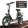 500W Electric Scooter with 14" All-Terrain Tires 265 Lbs Capacity 20 MPH – 25-30 Mile Range, Foldable Rear Suspension, 18650 Battery, US Plug, Urban & Commuter E-Scooter for Heavy Adults GT11