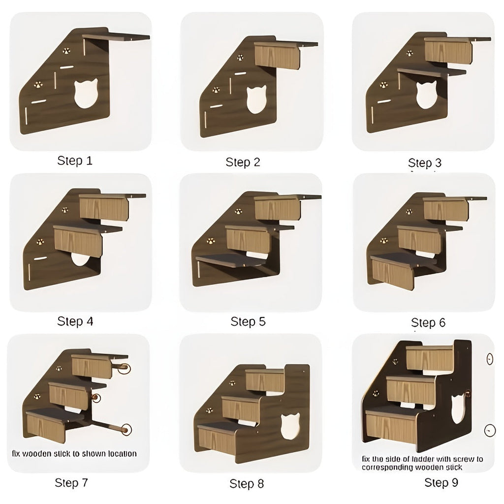 Non-Slip Pet Stairs for Bed and Couch - 3 or 5 Step Dog Steps with Safety Rails and Ramp Design, 15 Inch Height for Small Dogs Cats and Senior Pets, Lightweight Portable Pet Steps