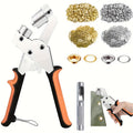 200 Pcs 10mm Eyelet Punch Set with Tools & Rings, Metal Grommets Kit for DIY Tarpaulin, Faux Leather, Canvas, Waterproof Fabric, Sewing & Crafting Projects