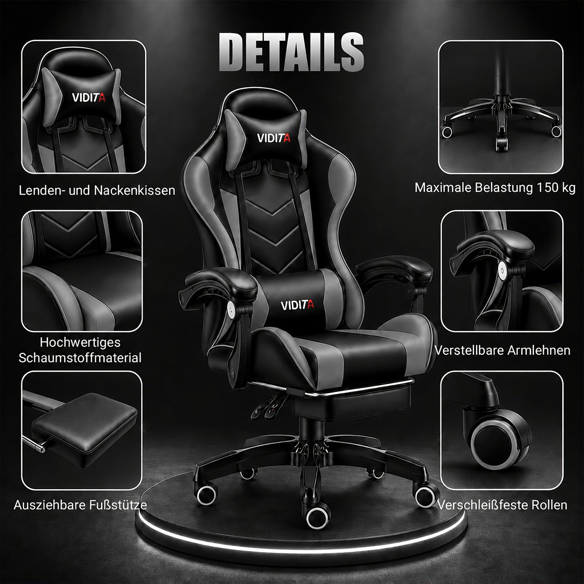 Ergonomic Gaming Chair Racing Style with Lumbar Support High Back Adjustable Office Chair for Adults Teens PC Computer Desk Chair Recliner