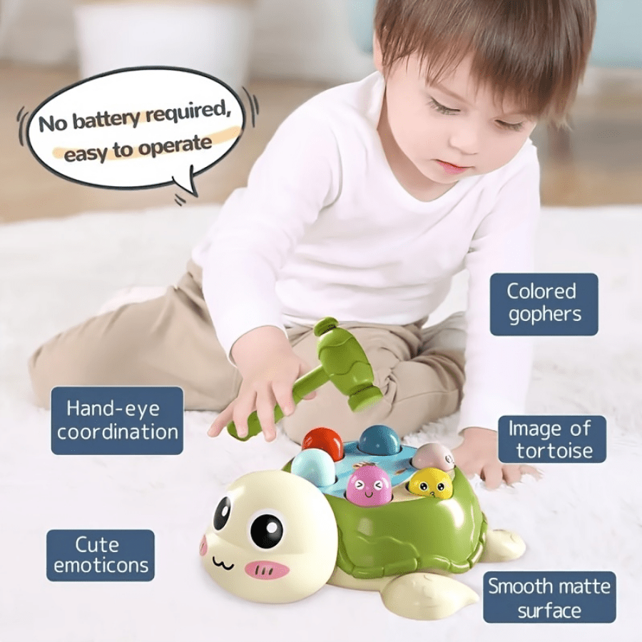 Toddler Hammer Toy Turtle Shape Sorter – Educational Colorful Pounding Bench for Kids, Shape Sorting Learning Game, Perfect Christmas Halloween Thanksgiving Gift for Boys & Girls 18M+