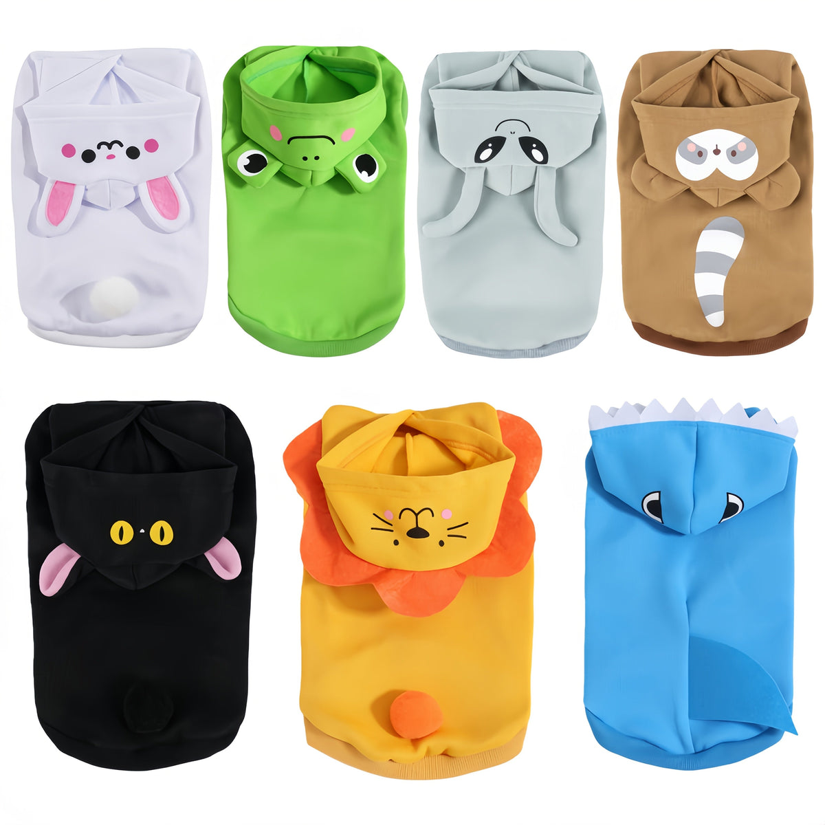 Cute Cartoon 3D Animal Dog Hoodie - Warm Polyester Knit Pet Sweatshirt for Small & Medium Dogs, Newborn Puppies, All-Season Puppy Clothes with Funny Animal Costume Design, Cozy Dog Outfit for Indoor & Outdoor Wear