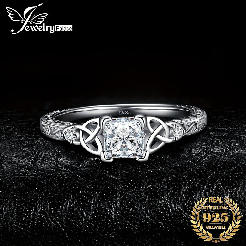 Princess Cut CZ Engagement Ring 925 Sterling Silver Platinum Plated – Cubic Zirconia Bridal Band Women Sizes 4-12, Silver Yellow Rose Gold, Wedding Promise Ring Gift Box
