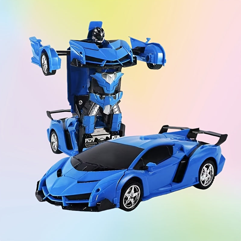 Transforming RC Stunt Car 360 Degree Drift Robot One-Button Deformation LED Lights 2.4GHz Remote Control 45M Range Gift for Kids Ages 3+ Red Yellow Blue