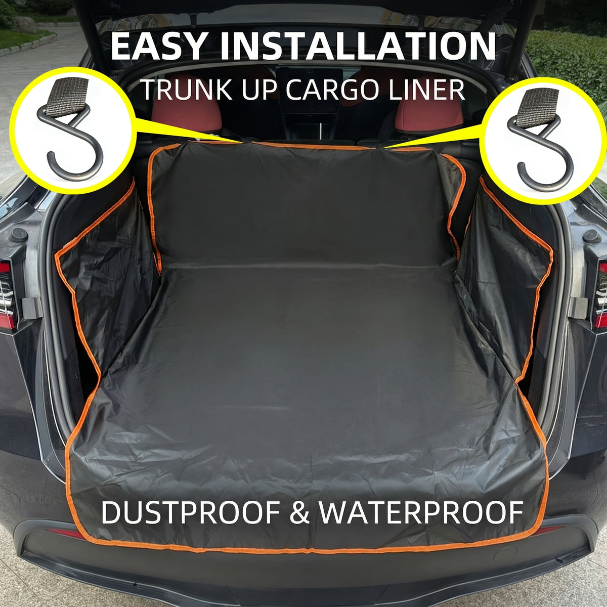 Dog Car Seat Cover & Trunk Cargo Liner Mat – Waterproof Anti-Slip Pet Mat for Back Seat, SUV & Truck Rear Cargo with 2 Hooks, Durable Dog Crate Travel Mat for Cars