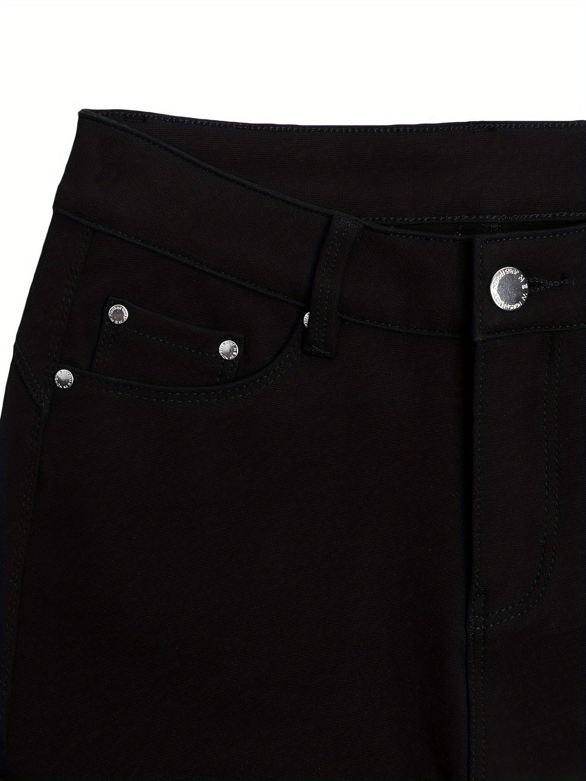 Women's High Waist Stretch Skinny Jeans Metal Button Detail Street Style Slim Fit Denim Pants 10 Colors S-XXL