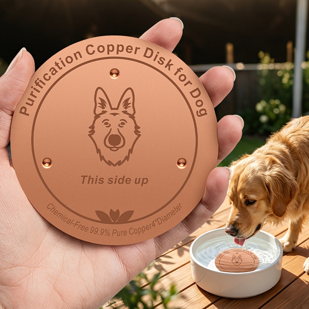 Pure Copper Pet Water Filter Bowl 99.9% Copper Naturally Purifying Drinking Bowl for Dogs Cats Livestock Reusable Physical Filtration No Filter Replacement Needed