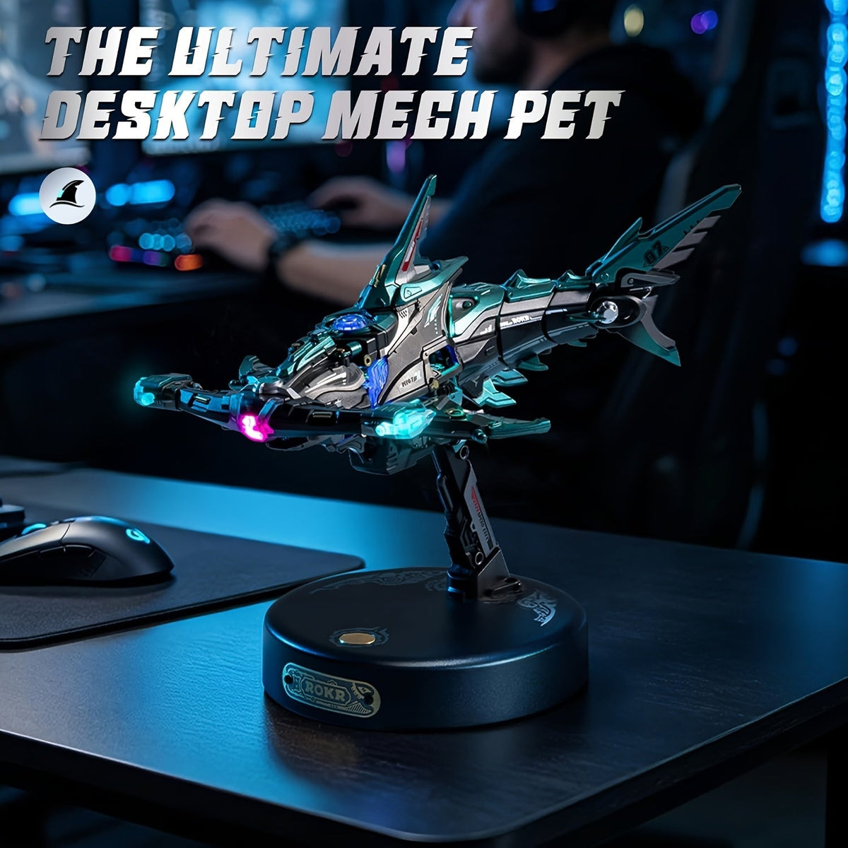 ROBOTIME Hammerhead Shark 3D Puzzle Mechanical Model Building Kit STEM Project No Battery Required Unique Desk Decor DIY Craft Gift for Teens Adults 14+