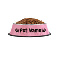 Personalized Stainless Steel Dog & Cat Bowl - Custom Engraved Pet Name Bowl with Paw Print Heart Crown Design, Anti-Tip Non-Slip, 200ml/400ml/1000ml, Food & Water Dish Gift