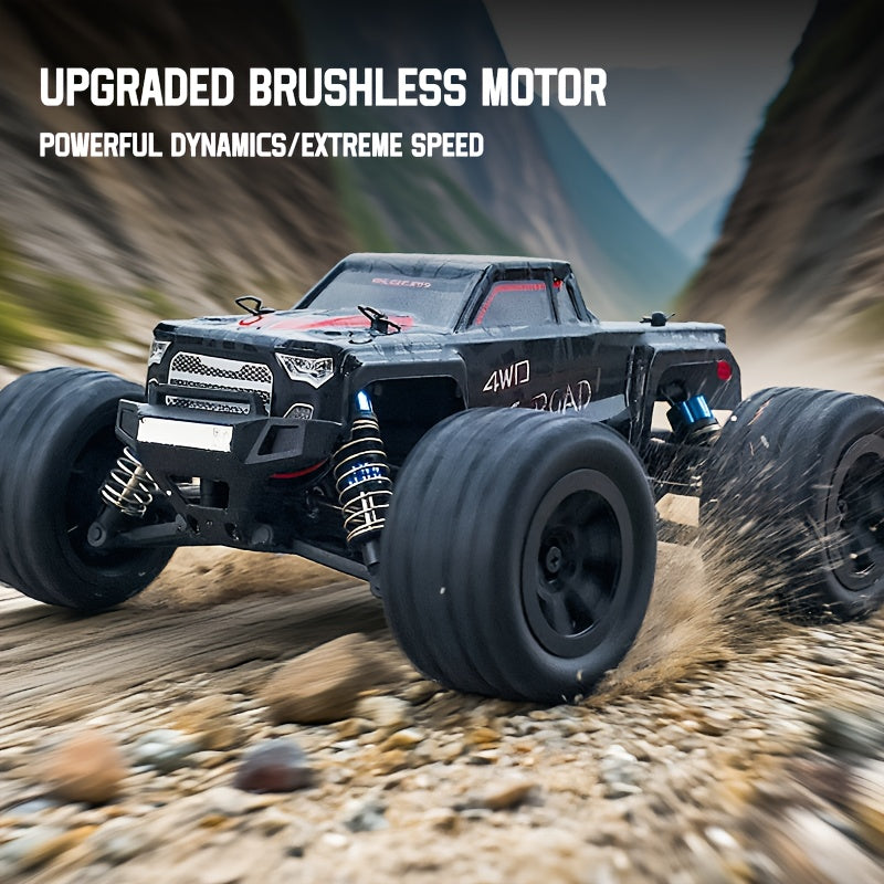 JJRC 1:20 Brushless 4WD RC Rock Racer - Remote Control Off-Road Truck with Full Proportional Control, Hydraulic Suspension, LED Headlights, Steel Drivetrain | Best RC Car for Kids & Adults