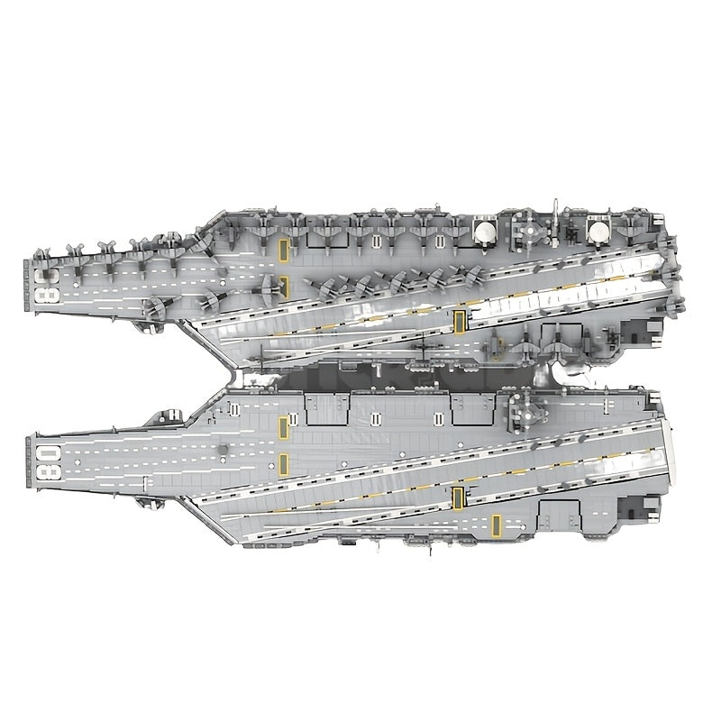 4989 Piece Navy Aircraft Carrier Building Block Set – Grey & Red Hull Warship Diorama, Elevating Flight Deck, Island Tower, MOC Military Model Kit, Collector Gift for Navy & Military Enthusiasts A2683
