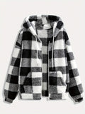 Women's Plaid Fleece Sweatshirt Casual Pullover Top Long Sleeve Soft Warm Fall Winter Fashion Black Khaki Red Green Yellow XS S M L XL