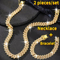 Cuban Link Chain Jewelry Set for Men 2pcs – Hip Hop Miami Bling Necklace and Bracelet Set, Luxury Fashion Streetwear Accessories, Perfect Birthday Anniversary Gift for Him
