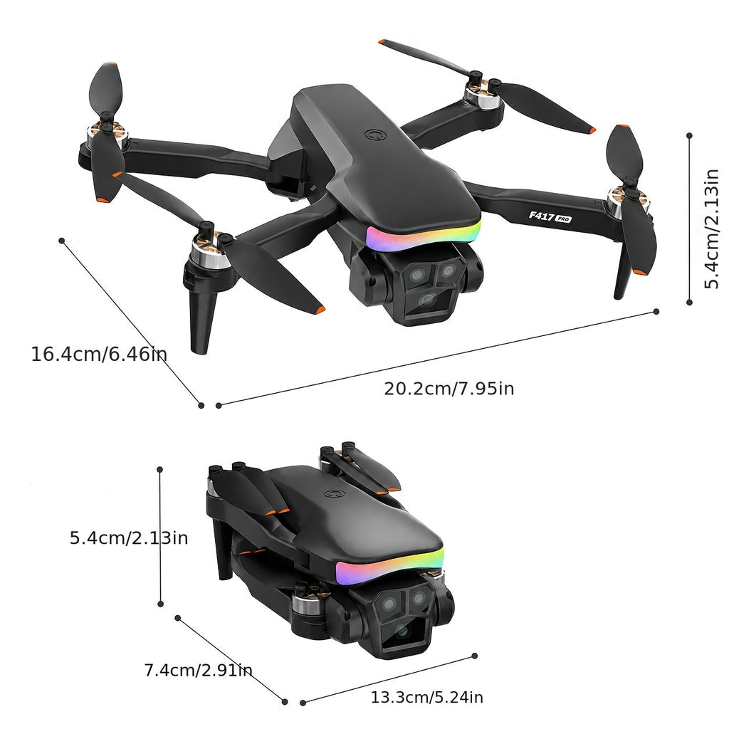 Foldable RC Drone with Dual Camera LCD Screen Remote Brushless Motor Altitude Hold 3D Flips Headless Mode One-Key Takeoff 32G SD Card for Beginners Adults
