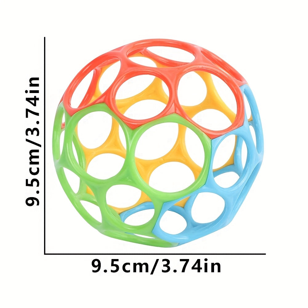Baby Grip Ball 4-Color Combination Soft Cutout Design Infant Hand Grip Toy Sensory Ball Exercises Baby Flexibility Fine Motor Skills Development Toy Gift for Infants Toddlers
