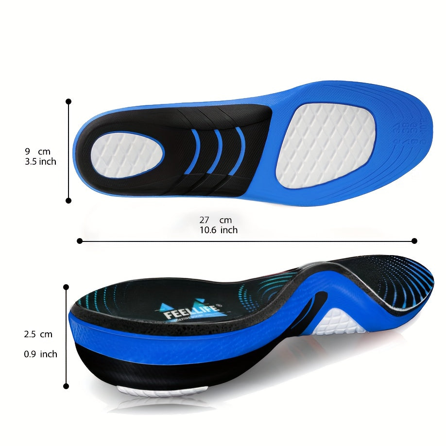 Heavy Duty Arch Support Insoles 300+ LBS for Men & Women – TPU Gel Shock Absorbing Shoe Inserts for Flat Feet, Work Boots, Running, Hiking & Standing All Day – Trimmable, 12-Month Guarantee
