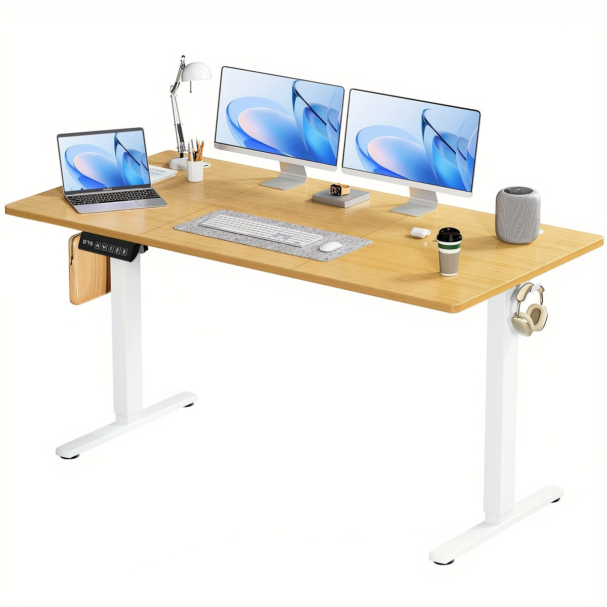 Electric Standing Desk Adjustable Height 40 48 55 63 Inch – Sit Stand Up Desk with Memory Controller & Anti-Collision, Ergonomic Home Office Gaming Workstation, Multiple Colors & Sizes