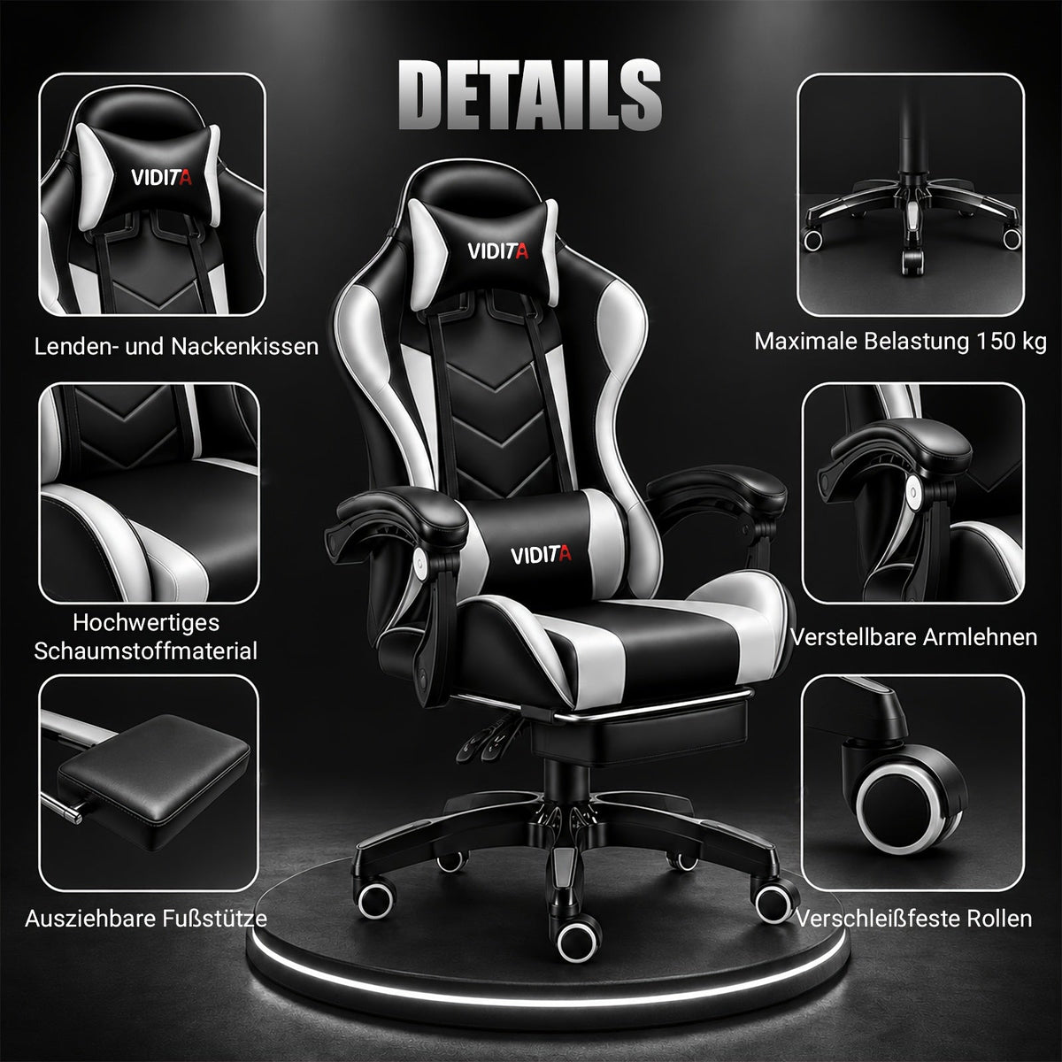 Ergonomic Gaming Chair Racing Style with Lumbar Support High Back Adjustable Office Chair for Adults Teens PC Computer Desk Chair Recliner