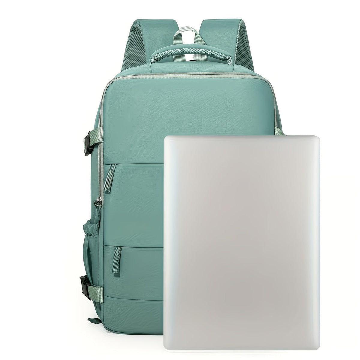 Large Capacity Travel Backpack with Shoe Compartment – 180° Opening Multi-Pocket Unisex Bag for School, Business Trips & Short Travel, Stylish Solid Color, Men & Women