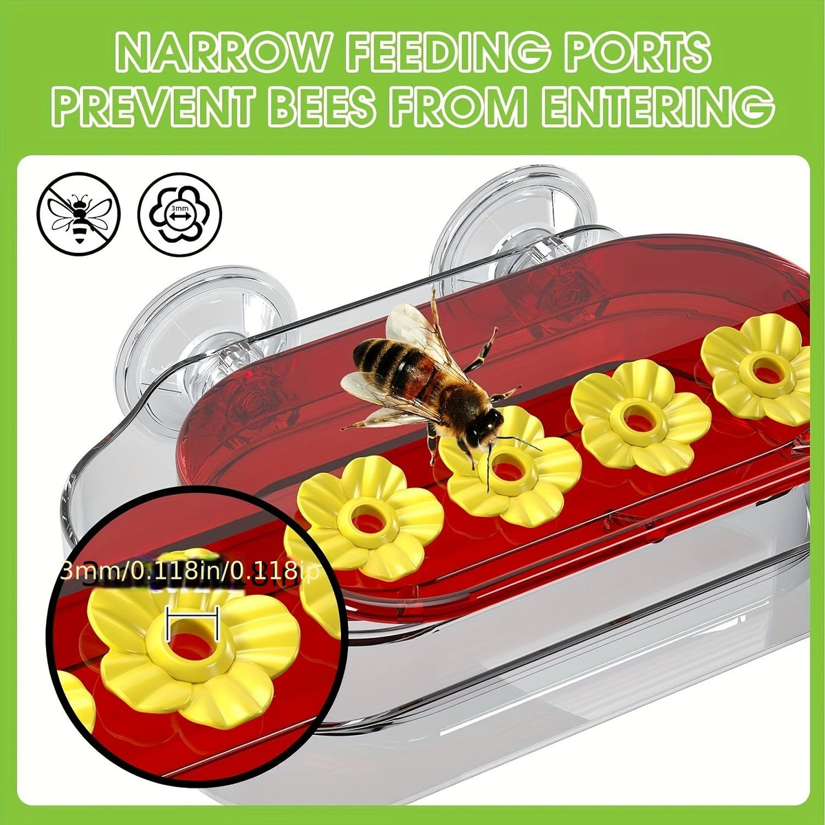 Outdoor Hummingbird Feeder for Garden & Balcony, No Battery Wild Bird Feeder Station for Backyard Patio, Easy-Fill Nectar Feeder for Wild Birds, Weatherproof Hanging Bird Feeder for Hummingbirds