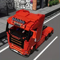 1788pcs Heavy Truck Building Block Set - Semi Truck Head Vehicle Assembly Model with Mechanical Detail, Red Cab Brick Construction Kit for Adults & Teens | Holiday Birthday Gift for Truck Enthusiasts