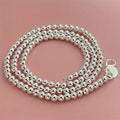 925 Sterling Silver Round Bead Necklace for Women – Adjustable 16 to 20 Inches, Elegant Minimalist Layering Chain, Chic Everyday Jewelry Accessory