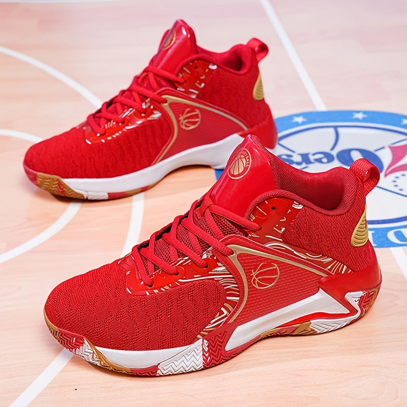 Men's High Top Basketball Shoes Anti-Slip Rubber Sole Breathable Lace-Up Sneakers for Men Durable Sports Running Shoes 3 Colors Sizes US 6.5-13.5 Cushioned Ankle Support