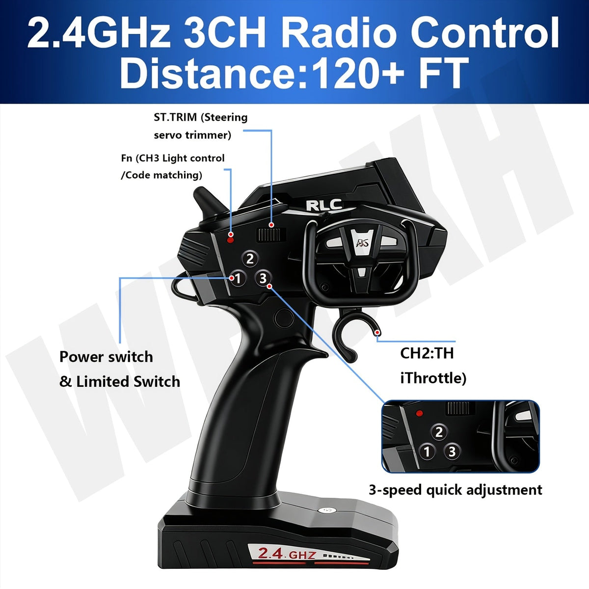 4x4 RC Off-Road Truck 1:12 Scale 60KM/H High Speed Remote Control Monster Truck All-Wheel Drive All-Terrain RC Car with Rechargeable Battery for Kids Boys Girls Age 6+