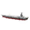 4989 Piece Navy Aircraft Carrier Building Block Set – Grey & Red Hull Warship Diorama, Elevating Flight Deck, Island Tower, MOC Military Model Kit, Collector Gift for Navy & Military Enthusiasts A2683