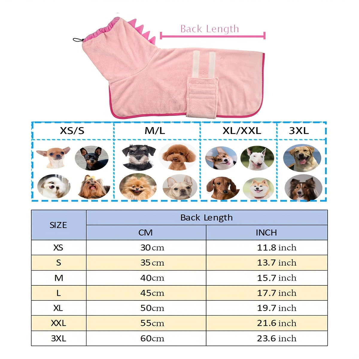 Microfiber Pet Bathrobe Set with Drying Gloves for Dogs & Cats - Super Soft Fast Drying Dog Bath Robe Adjustable Towel Wrap for Cold Weather Beach Pool (1 Robe + 2 Gloves)