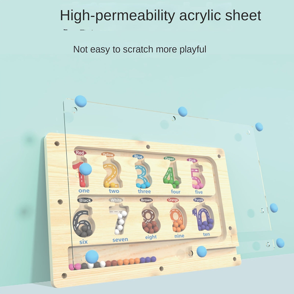 Magnetic Wooden Maze Toy for Kids Color Number Learning Fine Motor Skills Development Educational Puzzle Game Architecture Theme Birthday Halloween Christmas Gift Ages 3+