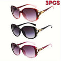 3 Pairs Women's UV Protection Fashion Sunglasses Set – Trendy Anti-UV Shades for Daily Wear, Leisure & Outdoors, Great Gift for Her