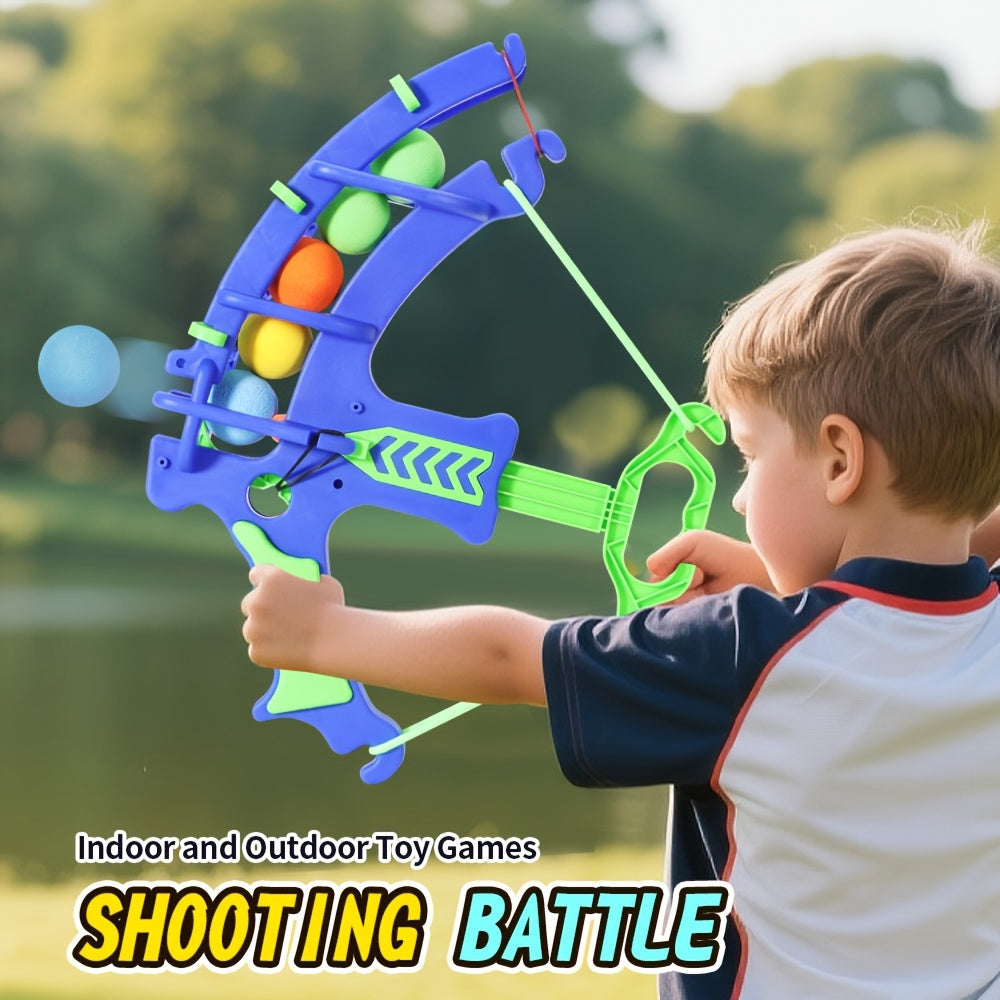 Kids Soft Foam Ball Bow Launcher Toy Set with 5 10 15 or 20 EVA Balls Safe Outdoor Indoor Active Play Competitive Shooting Game for Boys Girls Ages 3 and Up Birthday Gift Random Ball Colors