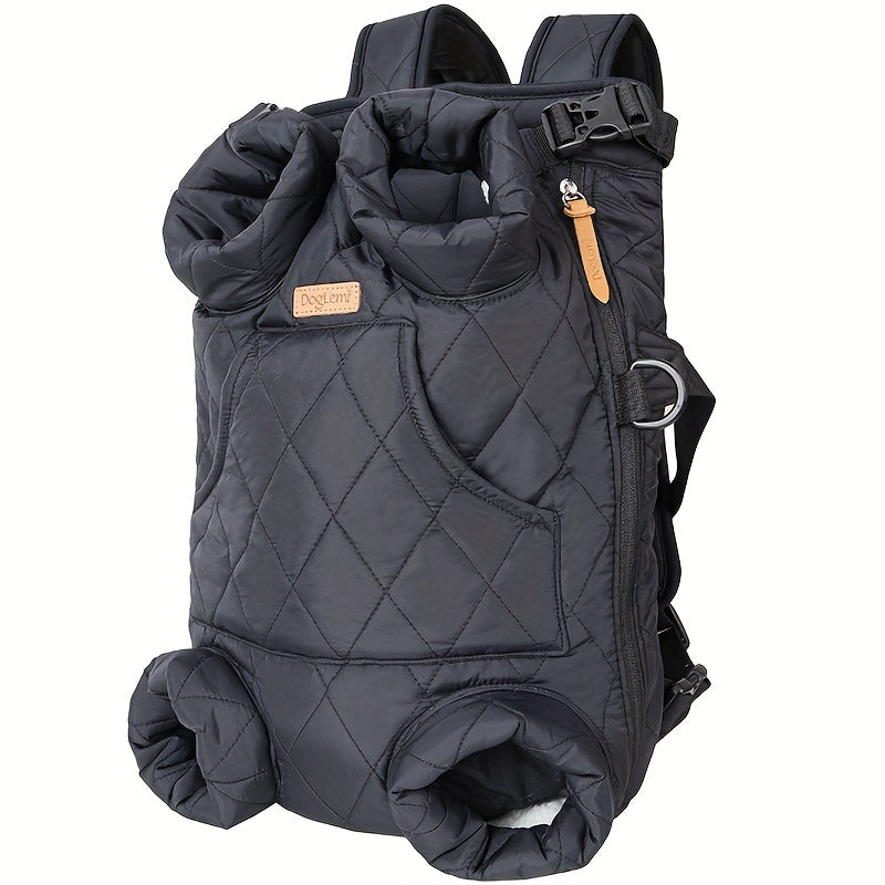 Pet Front Carrier Backpack for Small & Medium Dogs - Hands-Free Legs Out Dog Chest Carrier, Adjustable Hiking Cycling Dog Carrier, One Size Fits All, 5 Colors: Pink, Green, Black, Beige, Grey