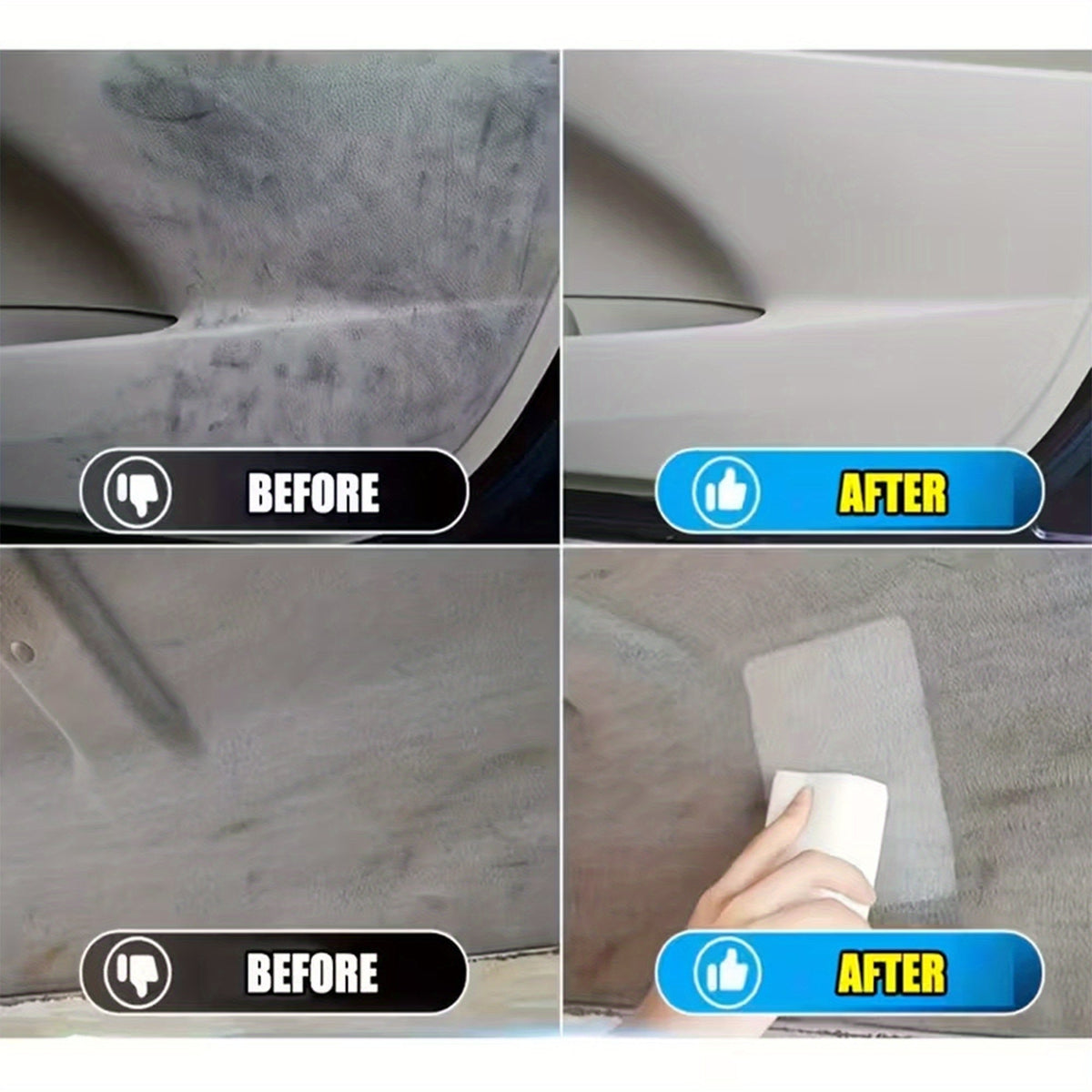 Car Interior Renovator & Restorer 100ml – Multi-Purpose Cleaner for Plastic, Fabric, Seats & Dashboard, Long-Lasting Protection with Applicator Sponge