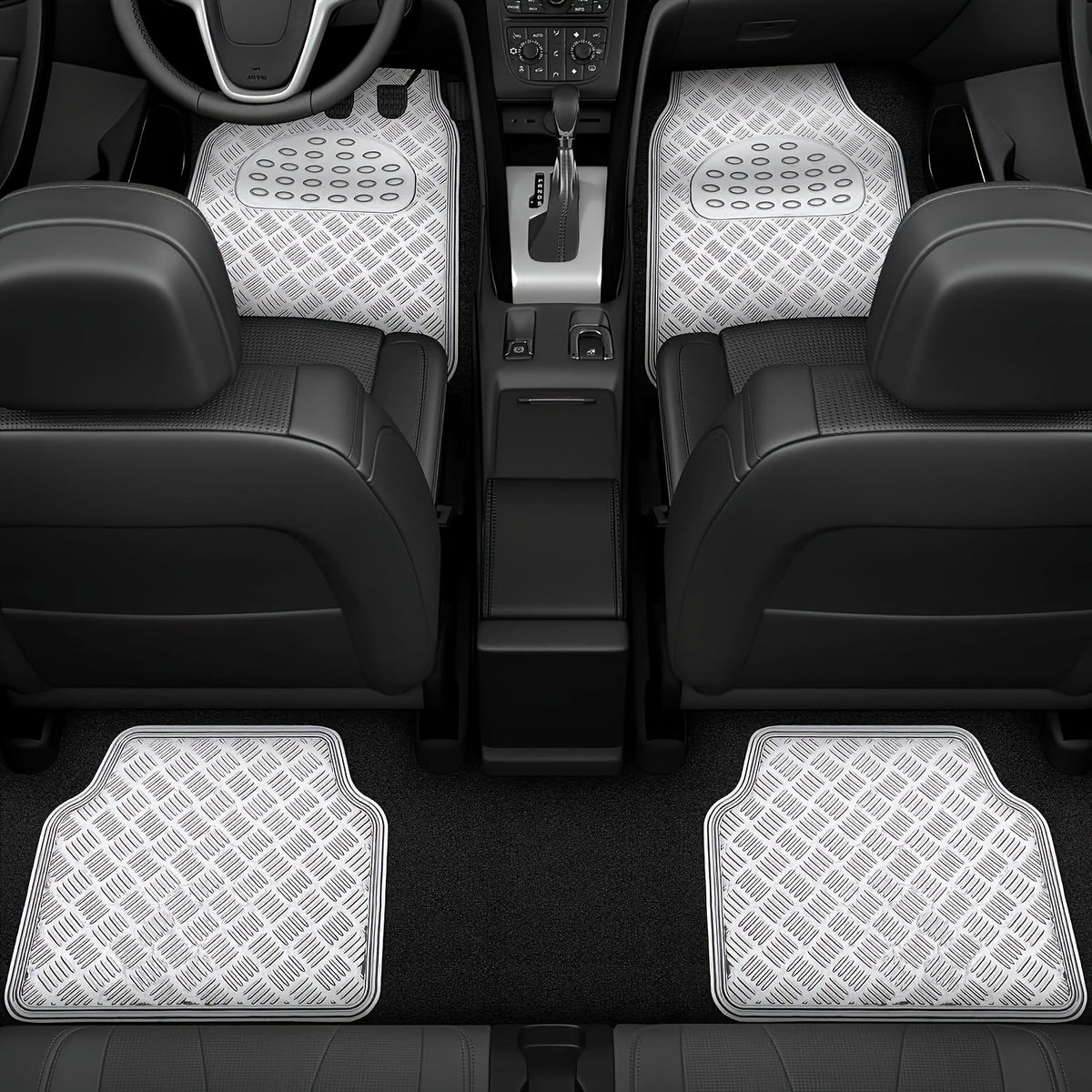 4-Piece Car Floor Mats Set Waterproof All-Weather Heavy Duty - Non-Slip Dustproof Easy Clean Universal Fit for SUV Truck Sedan, Full Coverage Interior Protection Mats in Multiple Colors