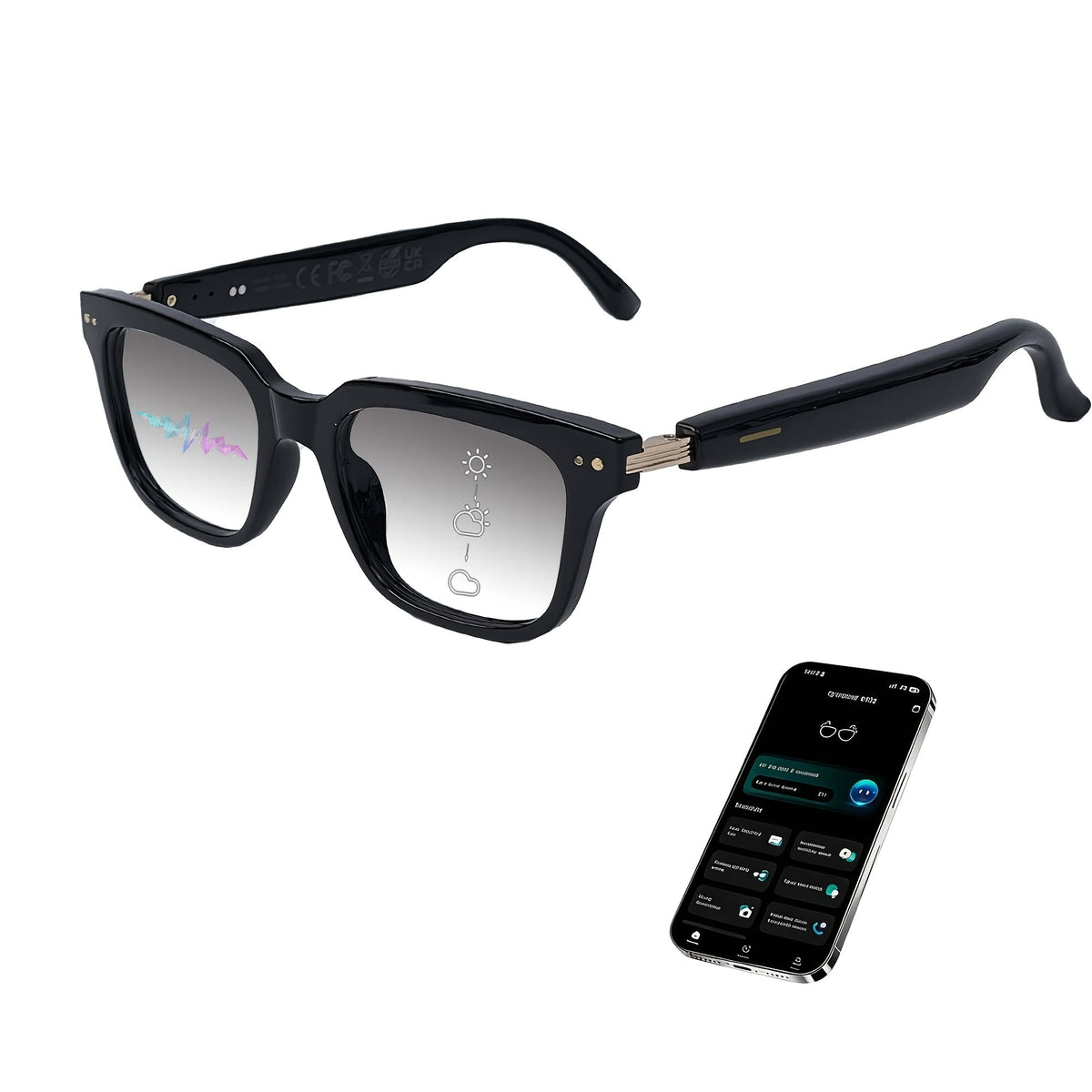 AI Smart Glasses with Real-Time 160-Language Translation, GPT Chat Assistant, Bluetooth 5.2 Audio, Hands-Free Calling, Music Playback, Photochromic & Anti-Blue Light Lenses – Unisex Wearable Tech