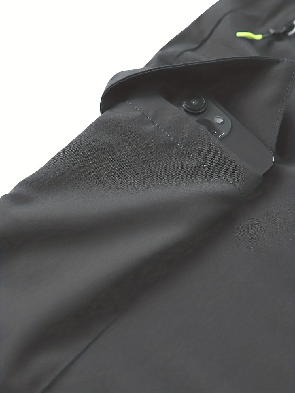 Women's Multi-Pocket Cargo Pants – Neon Green Zipper Accents, Drawstring Waist, Full-Length Outdoor Travel Trousers, 4 Colors, Sizes XS-XXL, Spring Fall Casual Streetwear
