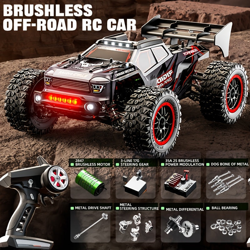 80 KM/H Brushless RC Car for Adults - High Speed 4WD Off-Road Remote Control Vehicle, Fully Proportional Speed Control, Realistic Structure Design | Professional RC Car for Collectors & Competitors