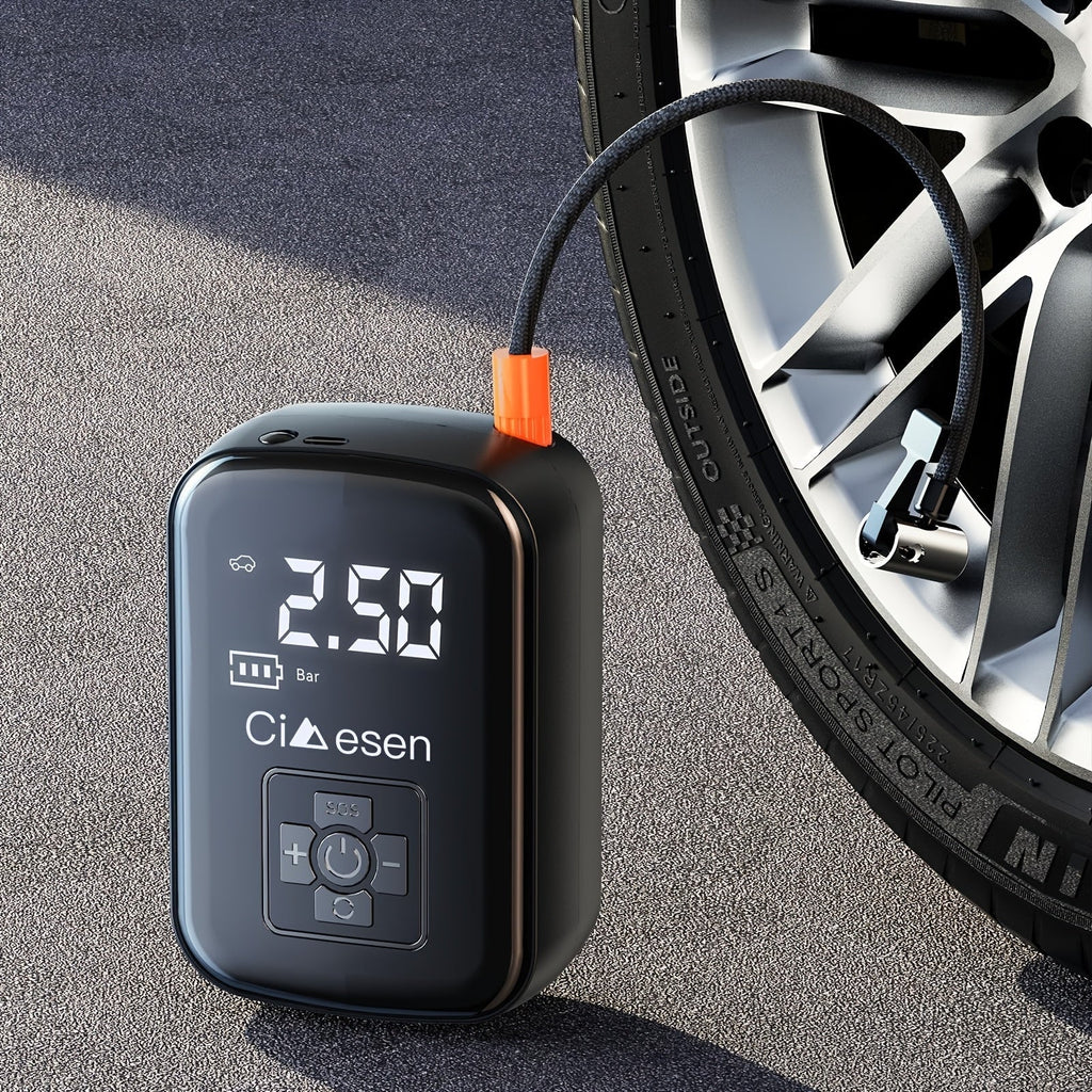 Portable Tire Inflator 100W Cordless Air Pump 4000mAh Battery 30-Second Inflation 5 Modes Digital PSI Display Type-C Charging LED Light Multi-Nozzle for Car Motorcycle Bicycle Ball