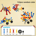132 Piece STEM Building Blocks Toy Set for Kids 3+ Educational Construction Blocks Engineering Creative Building Kit Activities for Boys Girls Birthday Christmas Gift Random Colors